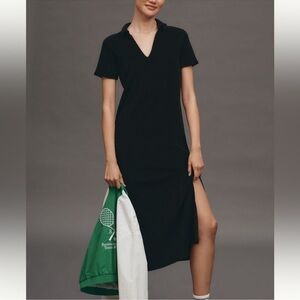 Velvet by Graham & Spencer 100% Cotton Terrycloth Maxi Dress in Black size Small